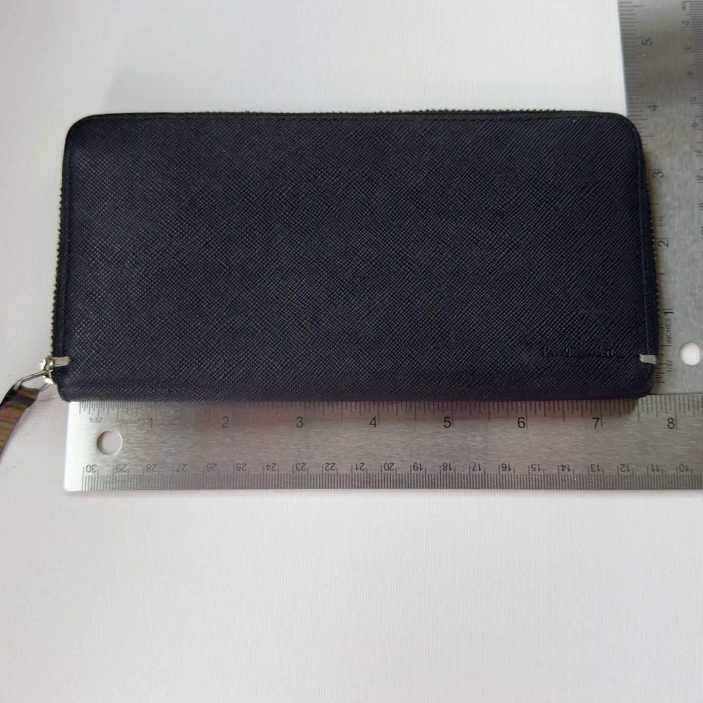 Paul Smith Saffiano Leather Black Zip-Around Wallet