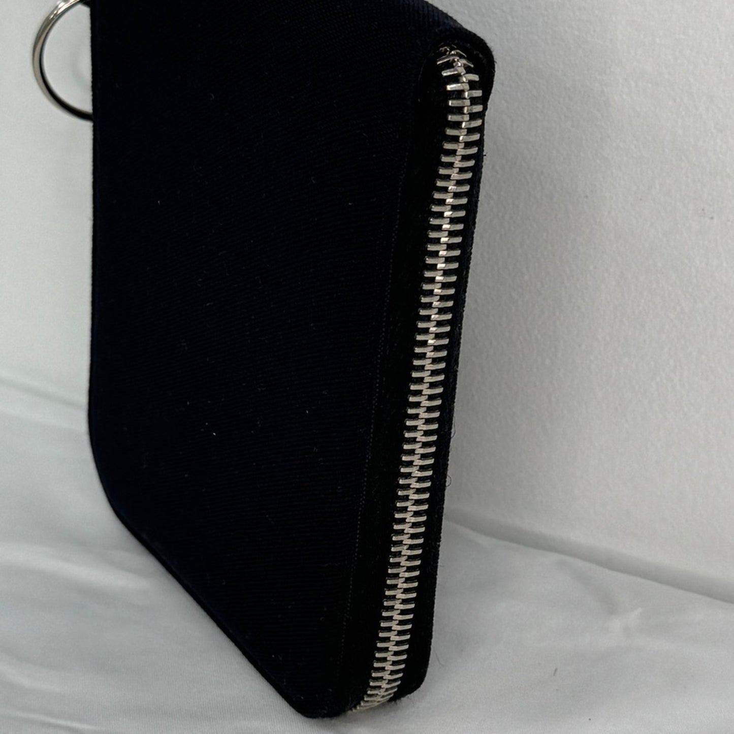 Salvatore Ferragamo Black Rare Canvas Leather Compact Zip Around Vintage