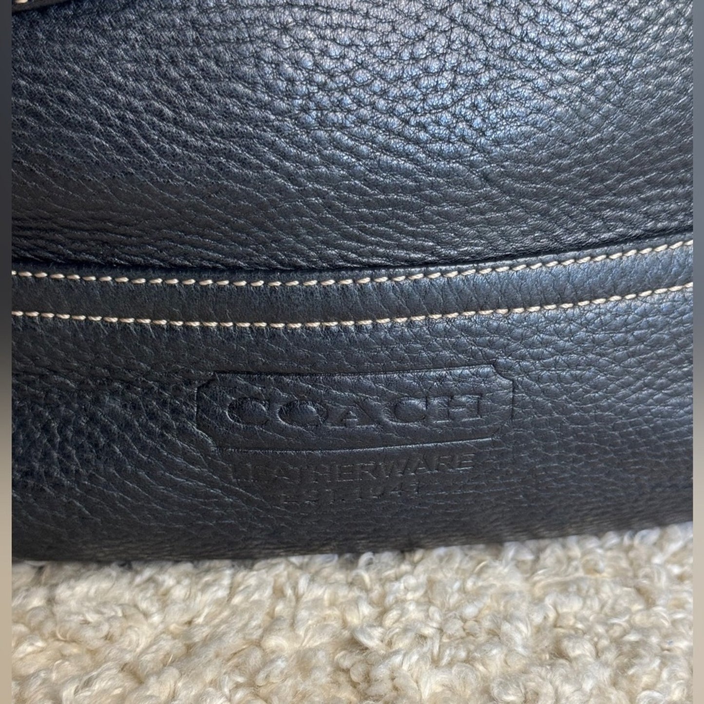 Coach 5715 Black Pebble Leather Slouchy Shoulder Bag Black Leather Shoulder Bag