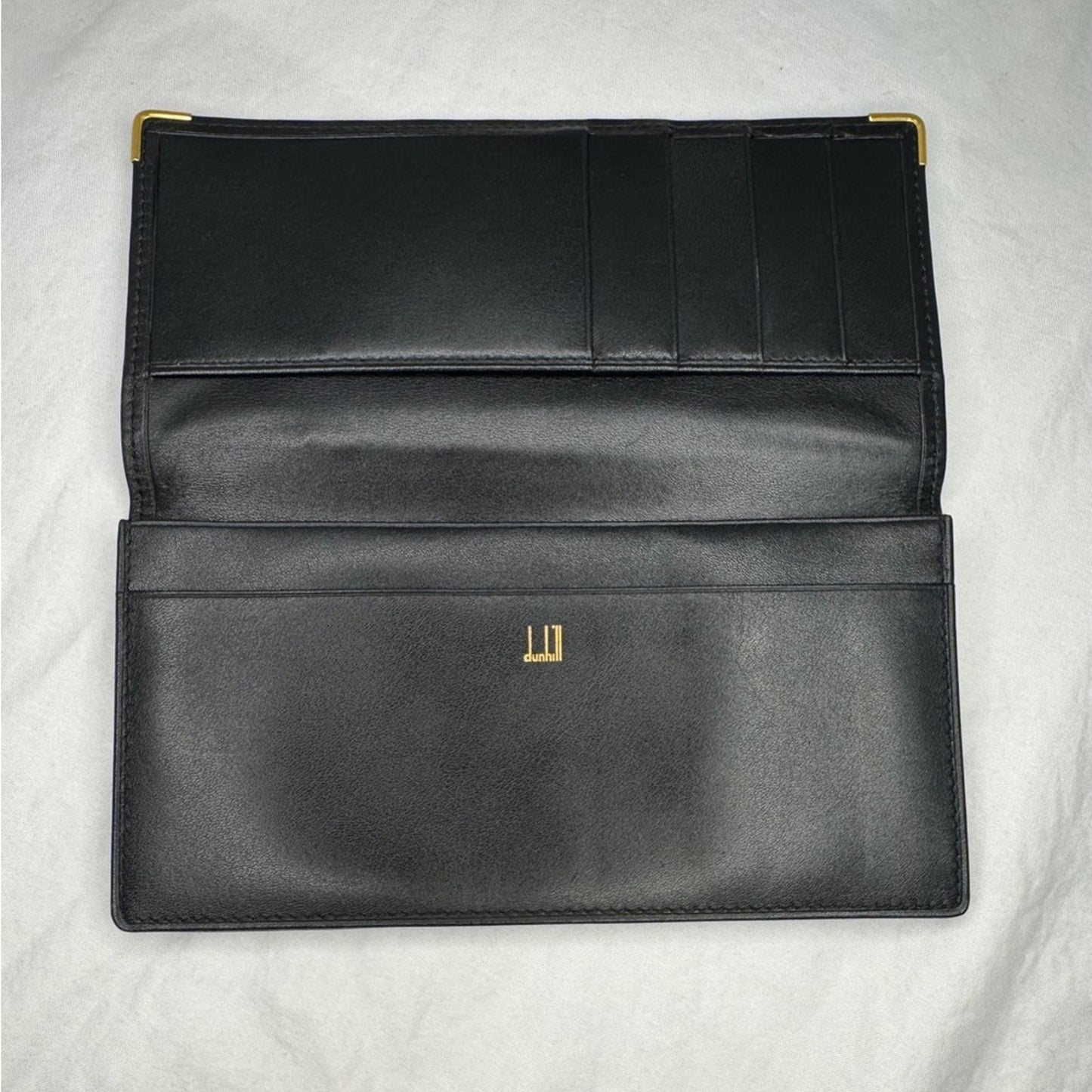 Dunhill Black Leather Long Wallet -