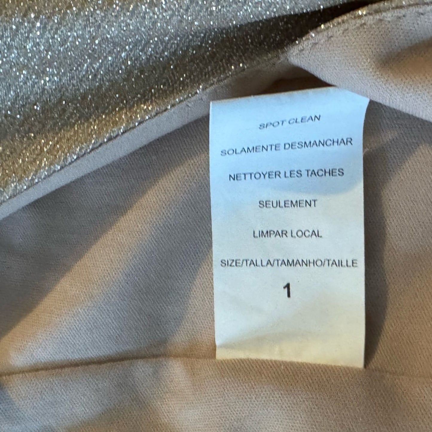 David’s Bridal Glitter Spaghetti Strap Gown Gold Size 1 (altered)