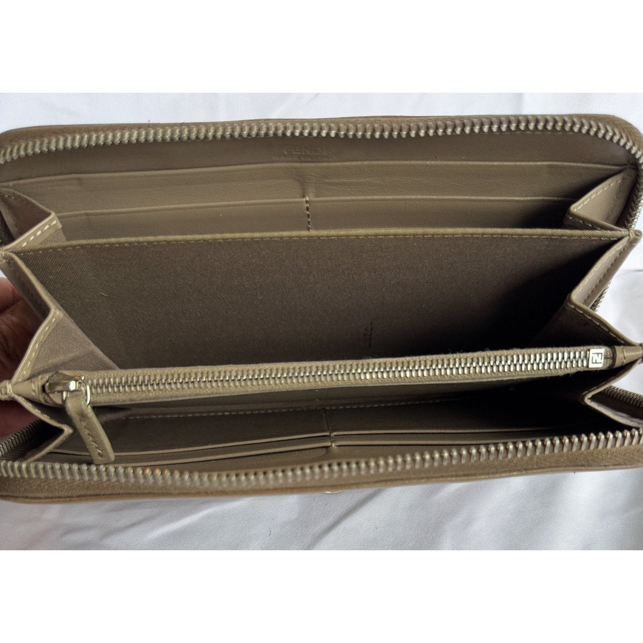 Fendi By the Way Zip Around Leather Wallet