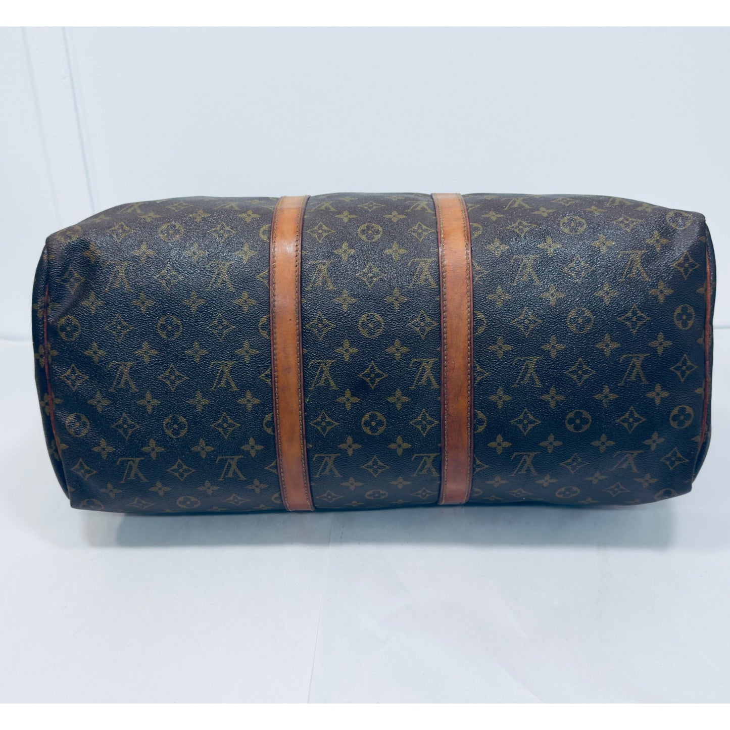 Louis Vuitton Keepall 50 Monogram Vintage Single Zip Lock & Key & Luggage Tag