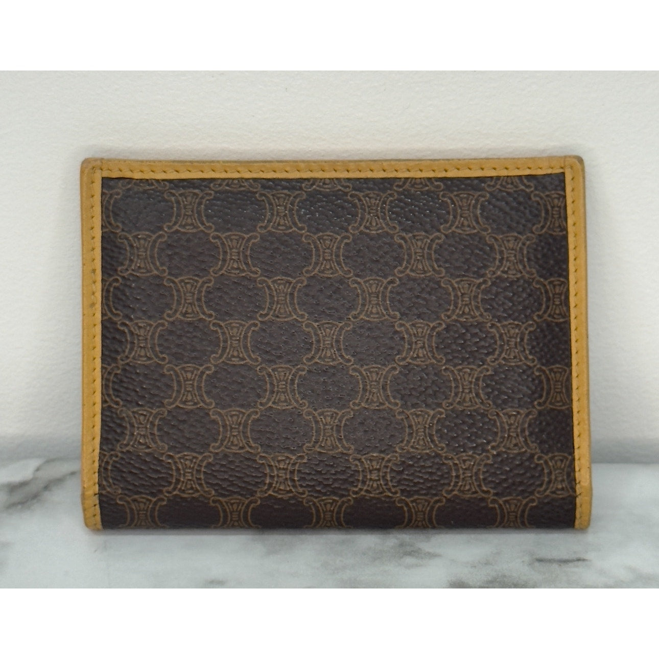 Celine Vintage Macadam Card Case Bifold Wallet Triomphe Logo M13