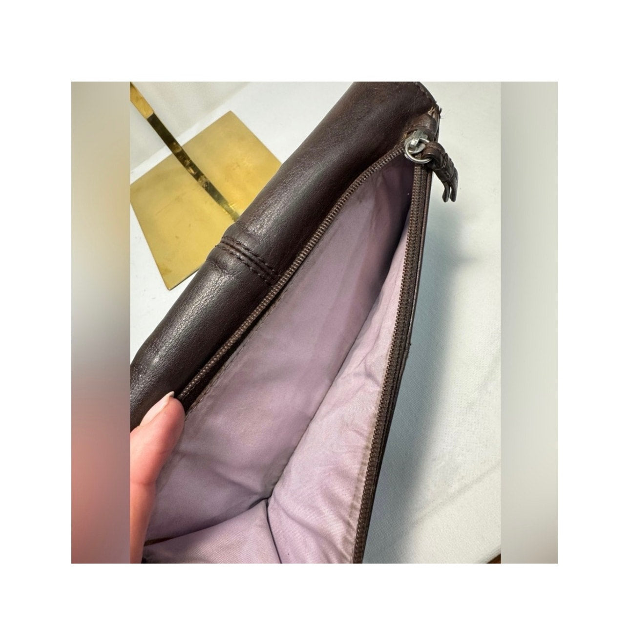 Coach SoHo Brown Burnished Leather Long Wallet