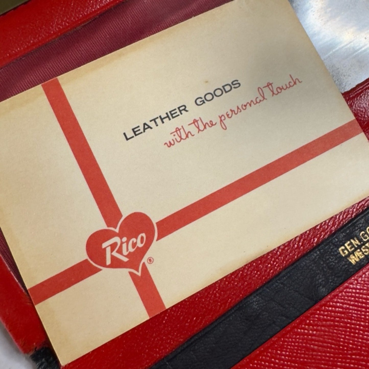 Vintage 1967 Rico Black Leather Clutch Wallet Original Brand Inserts Kiss Lock