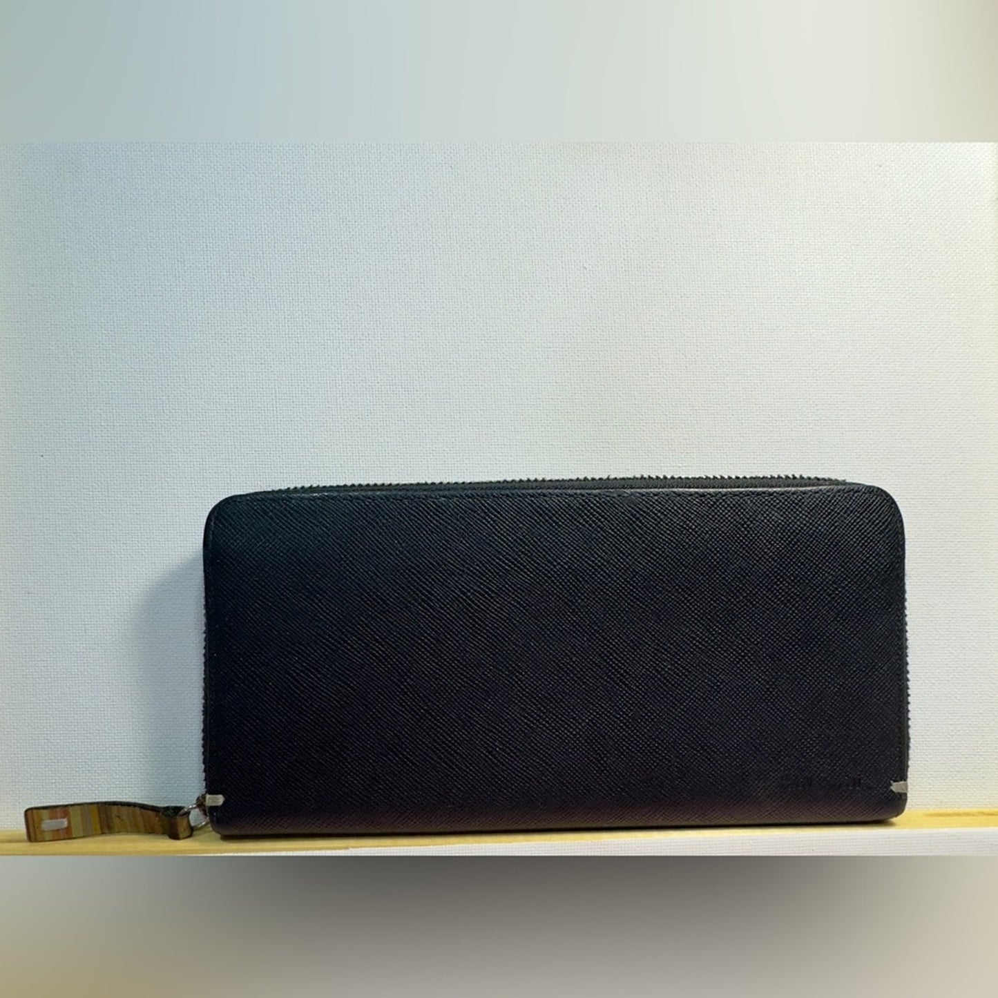 Paul Smith Saffiano Leather Black Zip-Around Wallet