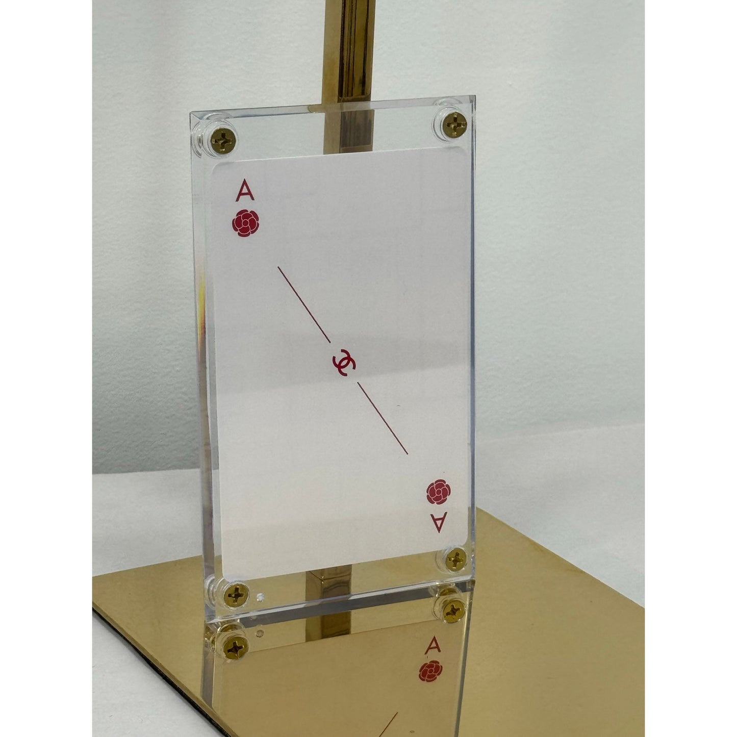 Chanel Limited Edition Perfume Design Red Camellia Ace Playing Card Display RARE