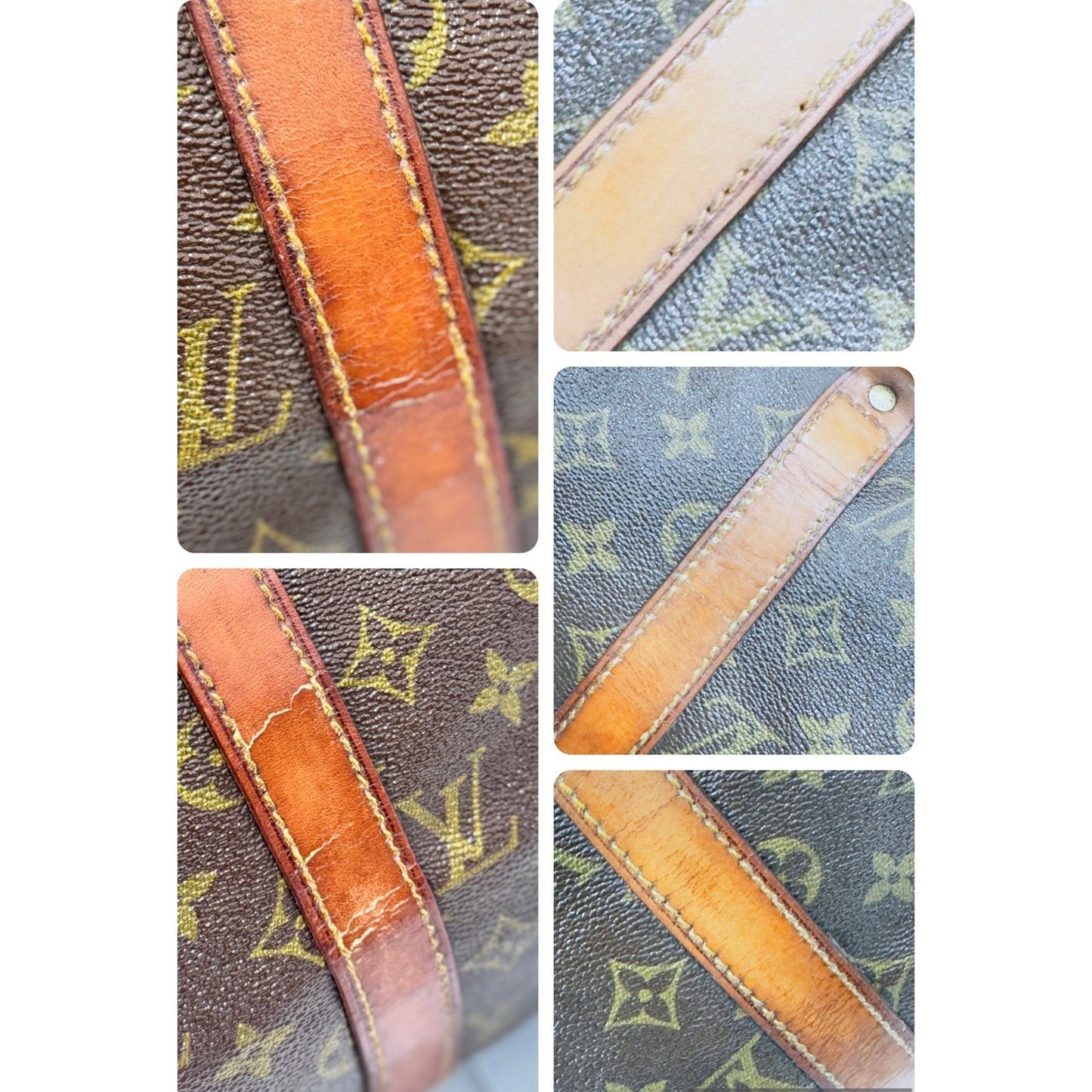 Louis Vuitton Keepall 50 Monogram Vintage Single Zip Lock & Key & Luggage Tag