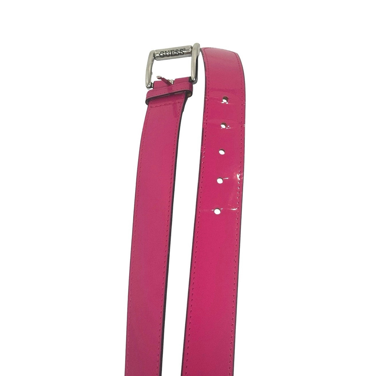 Vintage Guess USA Hot Pink Logo Buckle Belt Medium Y2K