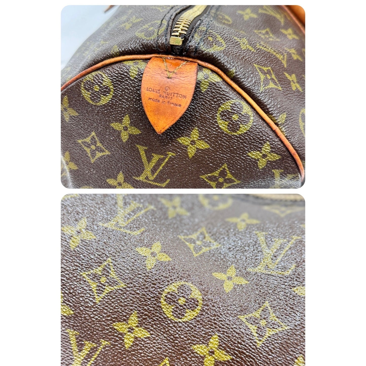 Louis Vuitton Keepall 50 Monogram Vintage Single Zip Lock & Key & Luggage Tag