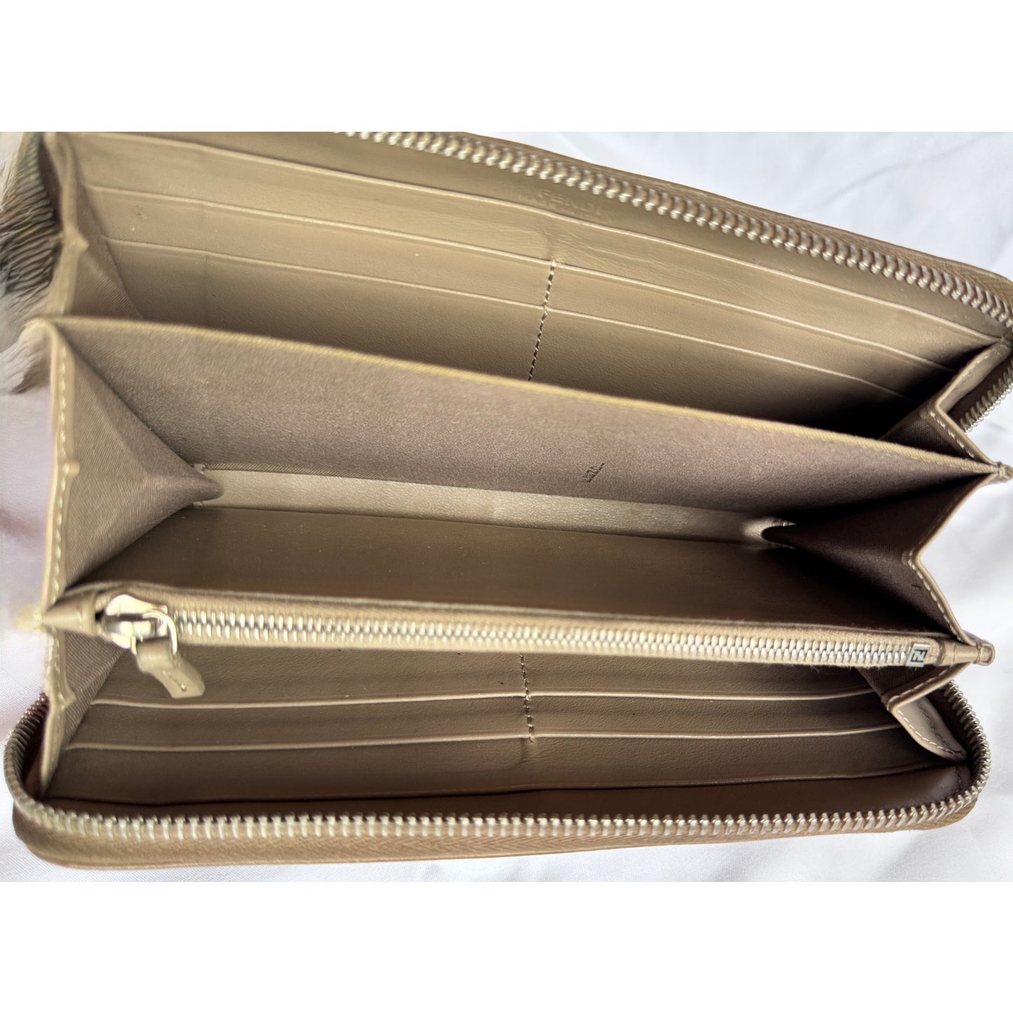 Fendi By the Way Zip Around Leather Wallet