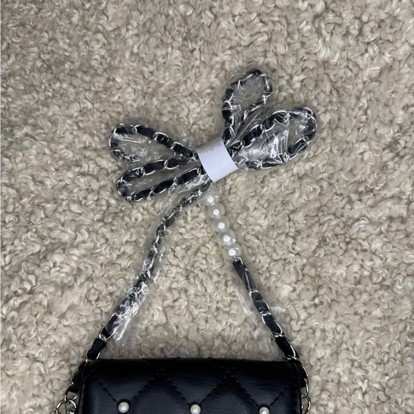 Badgley Mischka crossbody WITH DIAMOND QUILTING AND PEARLS