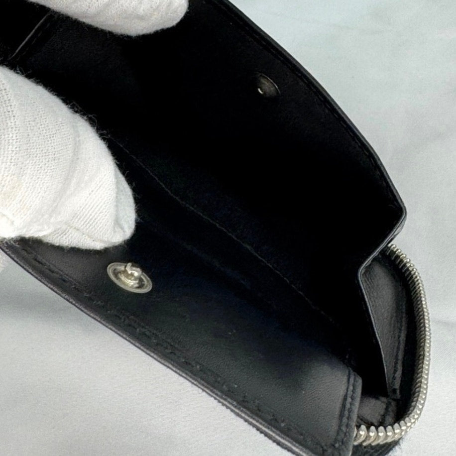 Salvatore Ferragamo Black Unisex Zip Wallet Authentic Vintage
