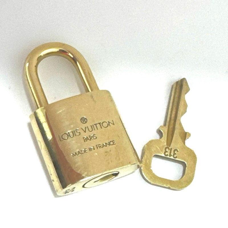 Louis Vuitton Gold Padlock & Key Set LV Brass Lock 313