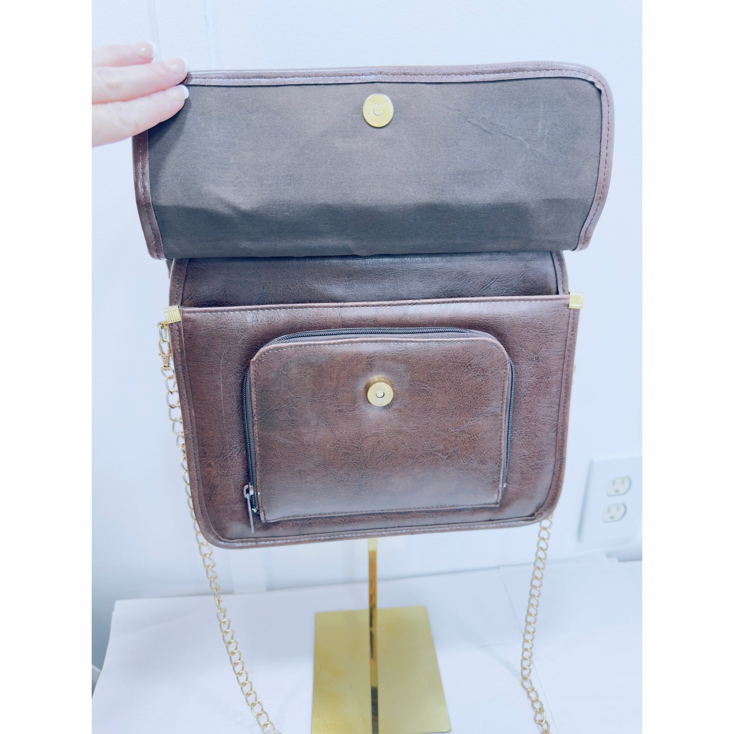 Vintage Woven Turnlock Satchel Bag Crossbody