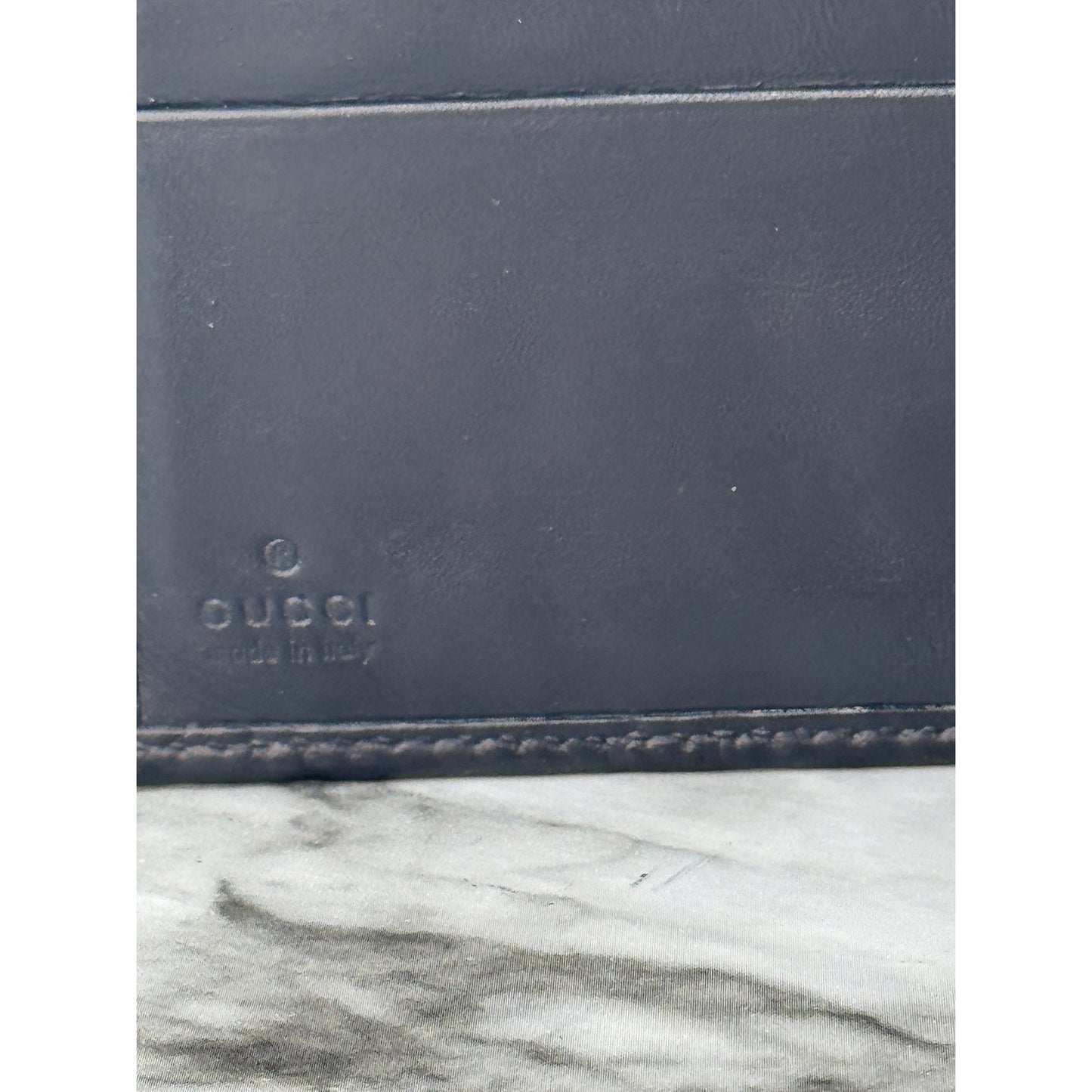 Gucci Guccissima GG Heart Black Leather Bifold Wallet