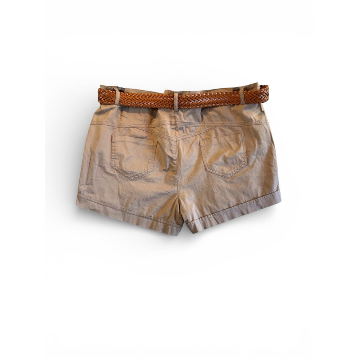 Khaki Shorts and Brown Braided Belt | NWT
