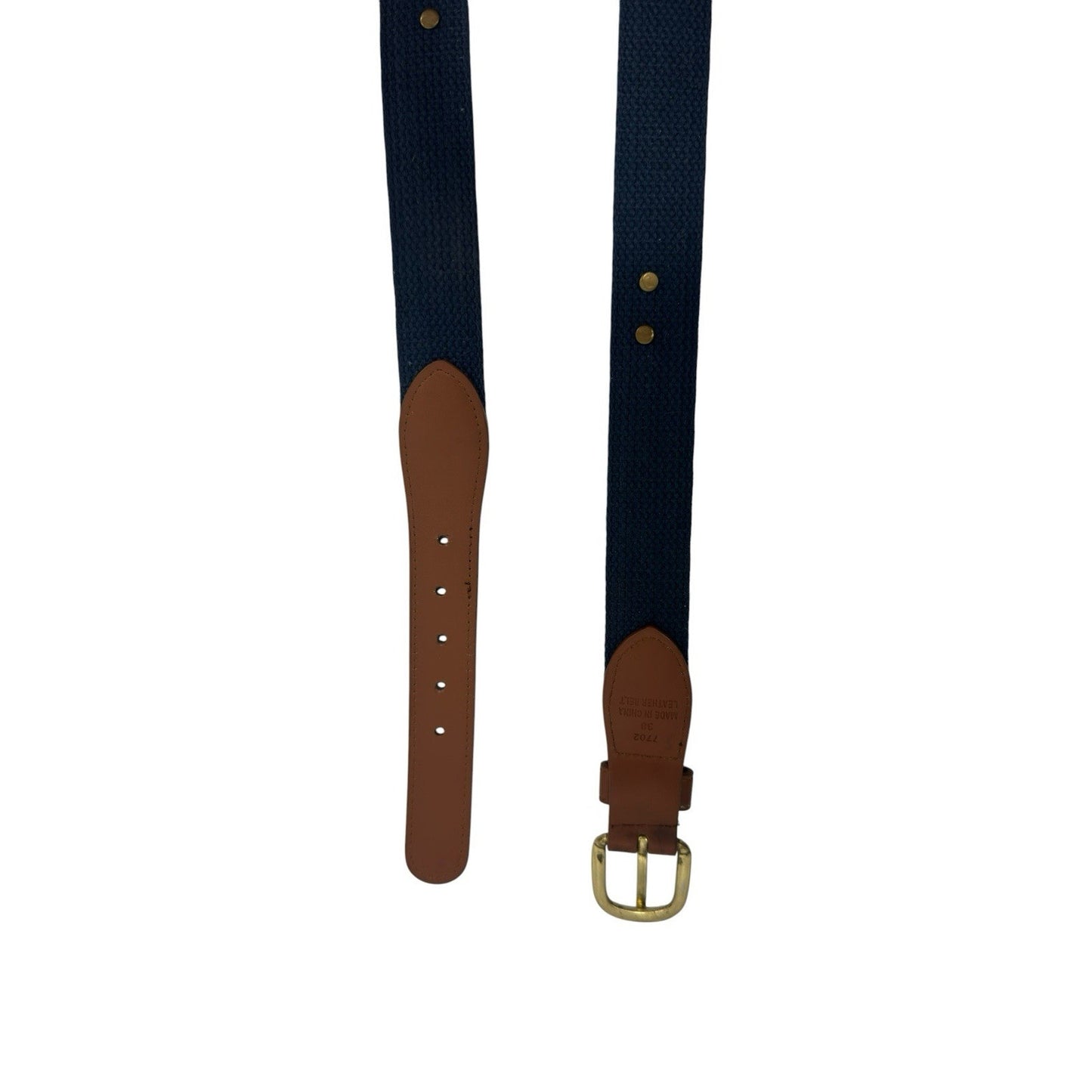 Sailfish Leather Ribbon Belt Brown & Navy Brass Fish Concho Size 38