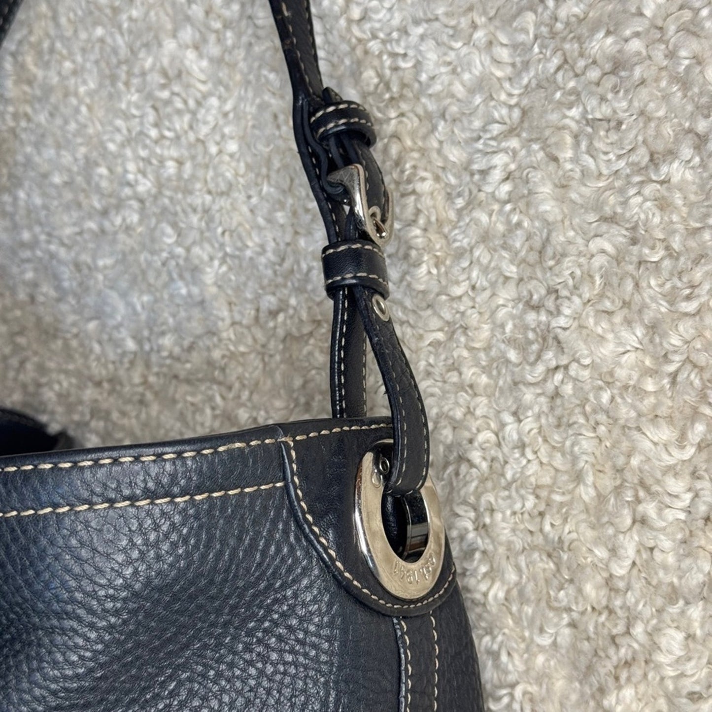 Coach 5715 Black Pebble Leather Slouchy Shoulder Bag Black Leather Shoulder Bag