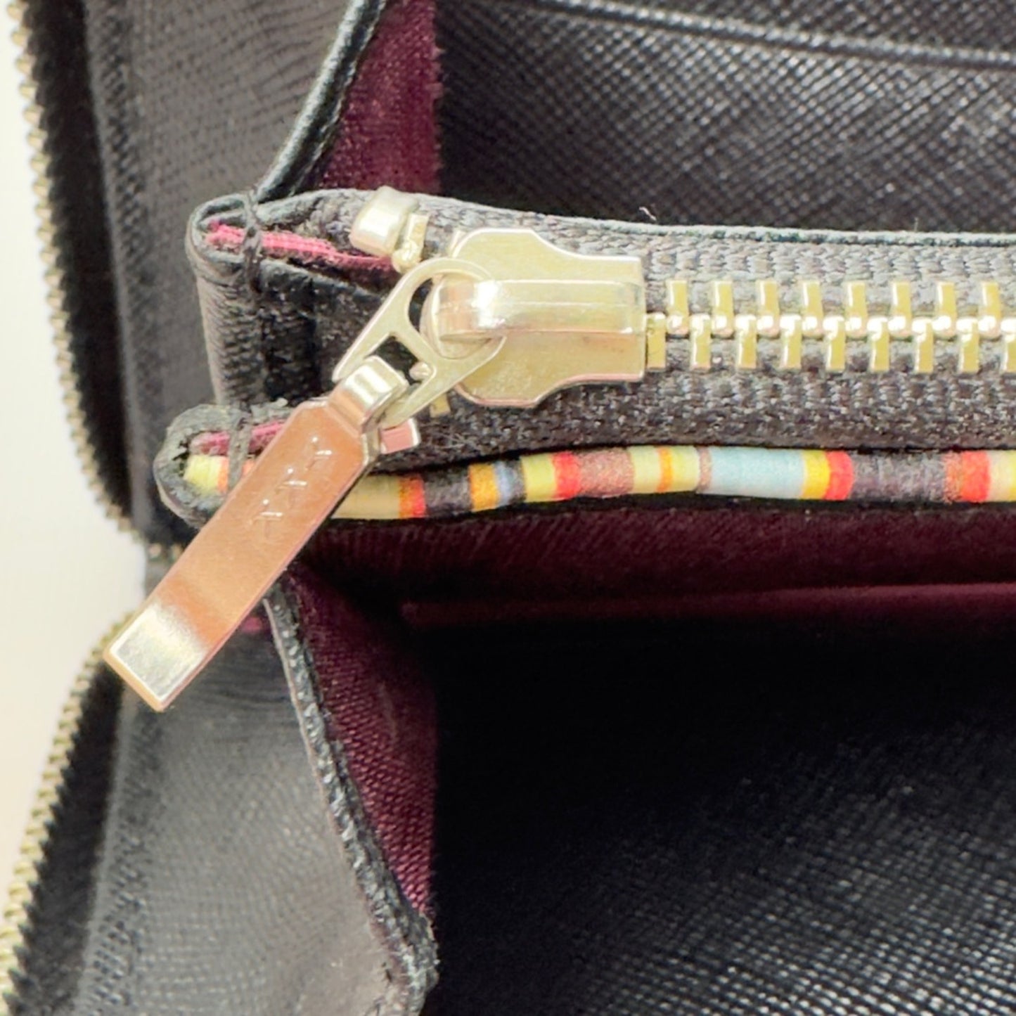 Paul Smith Saffiano Leather Black Zip-Around Wallet