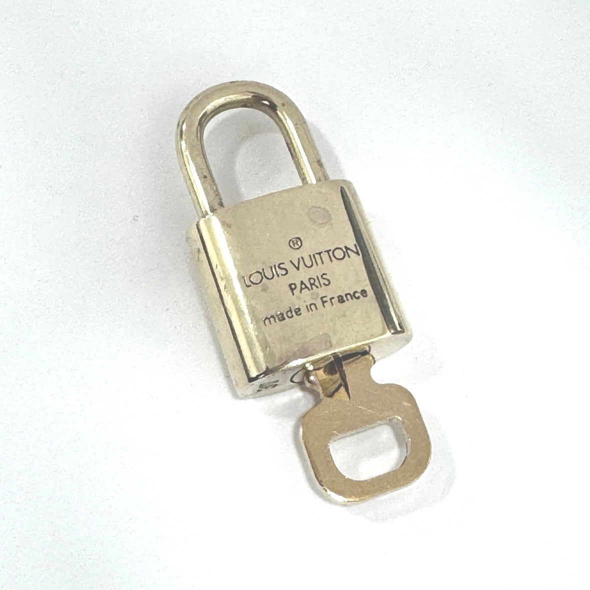 Louis Vuitton Gold Padlock & Key Set LV Brass Lock 317