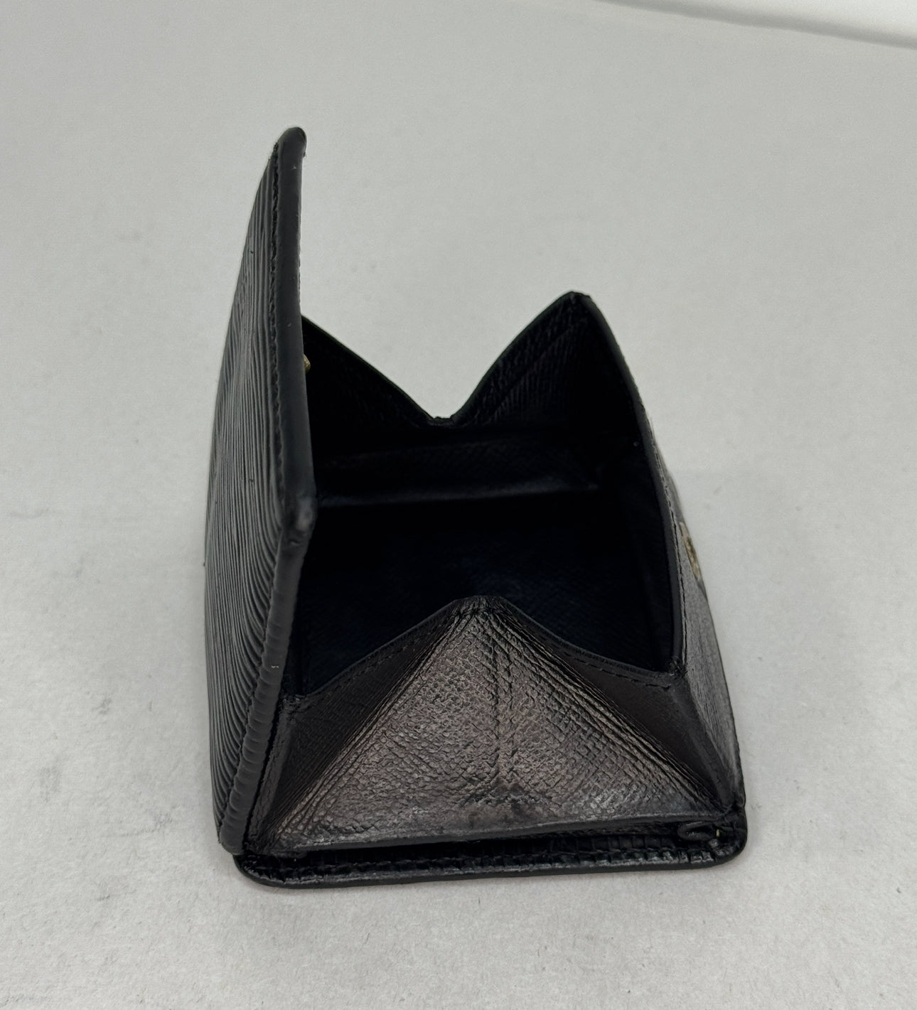 Louis Vuitton Black Epi Leather Porte Monnaie Boite Coin Case Wallet M63697