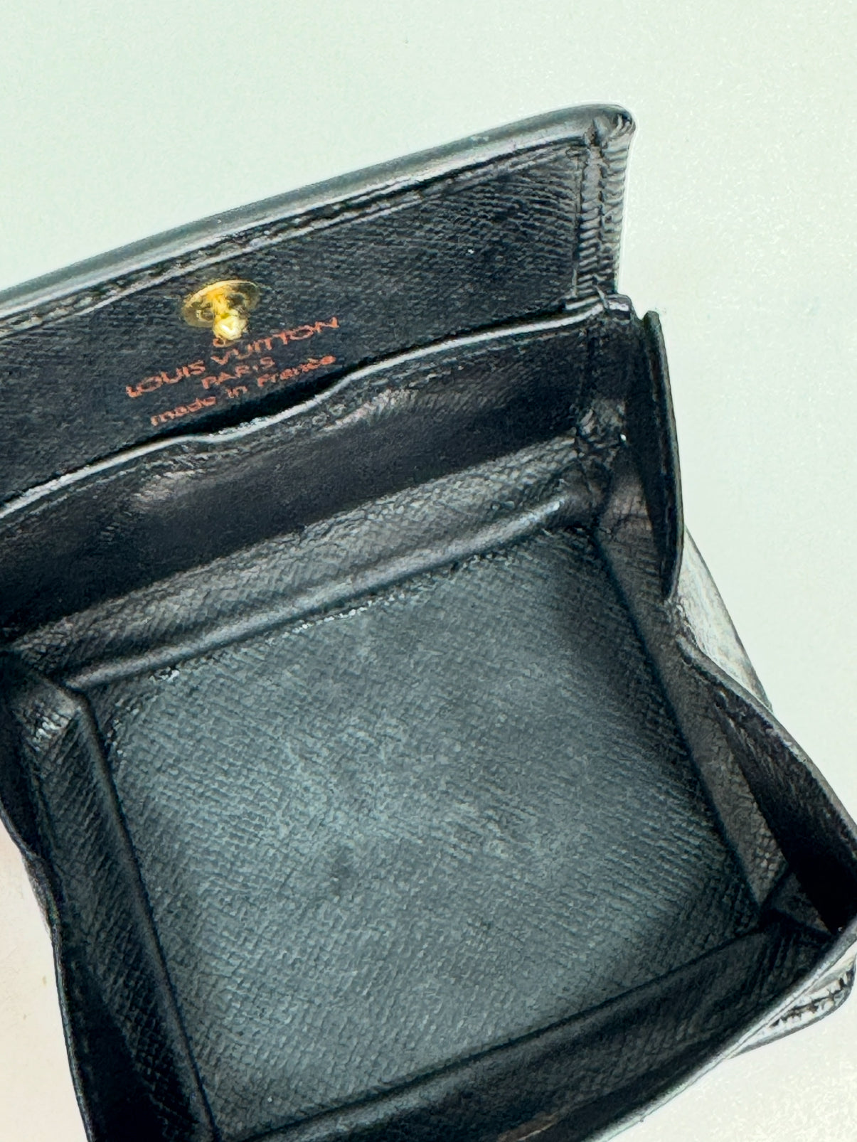 Louis Vuitton Black Epi Leather Porte Monnaie Boite Coin Case Wallet M63697