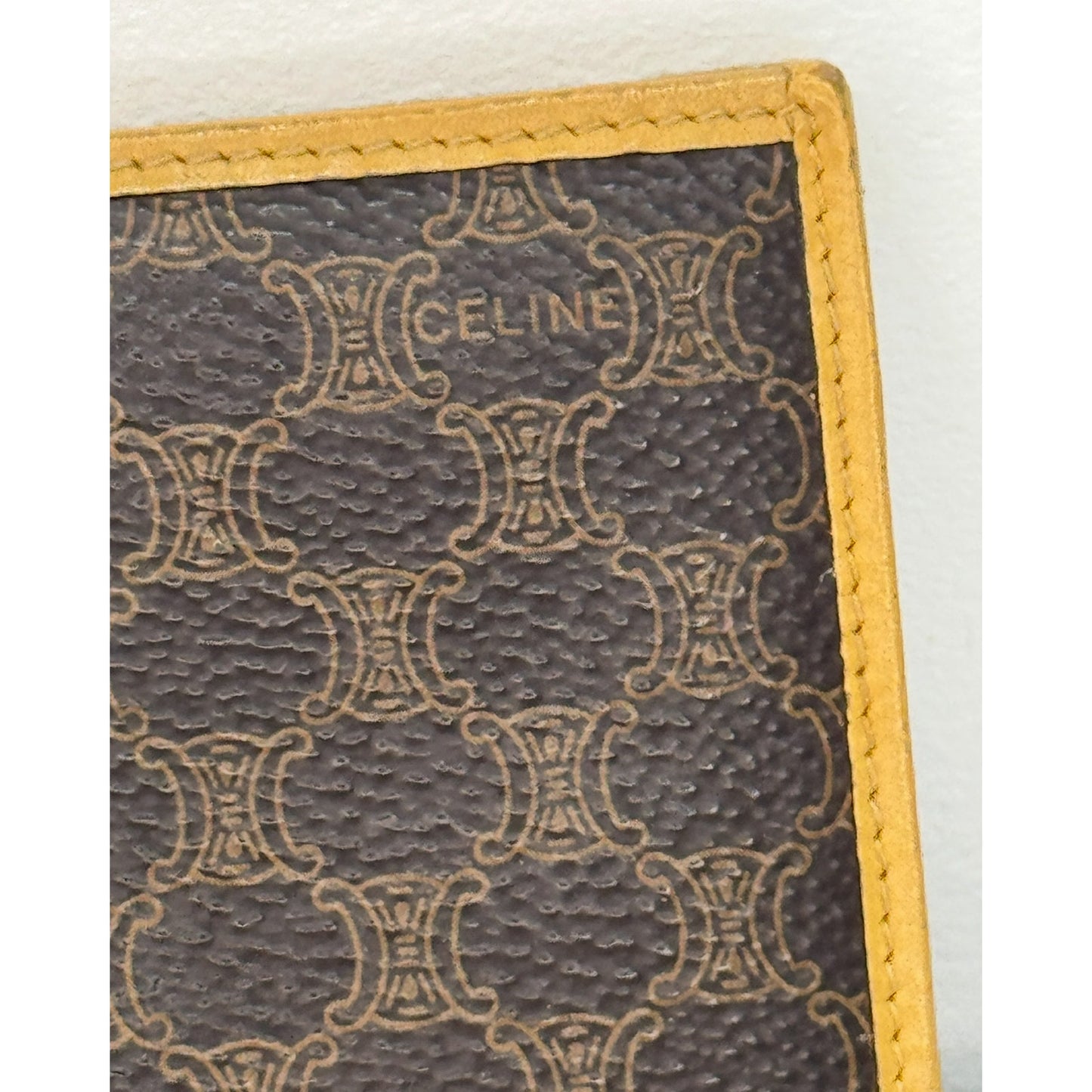 Celine Vintage Macadam Card Case Bifold Wallet Triomphe Logo M13