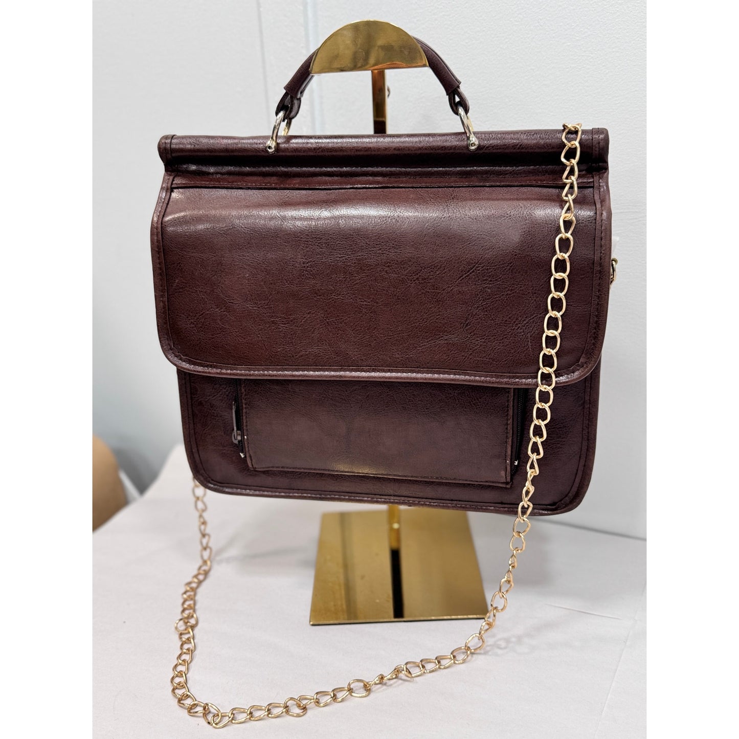 Vintage Woven Turnlock Satchel Bag Crossbody