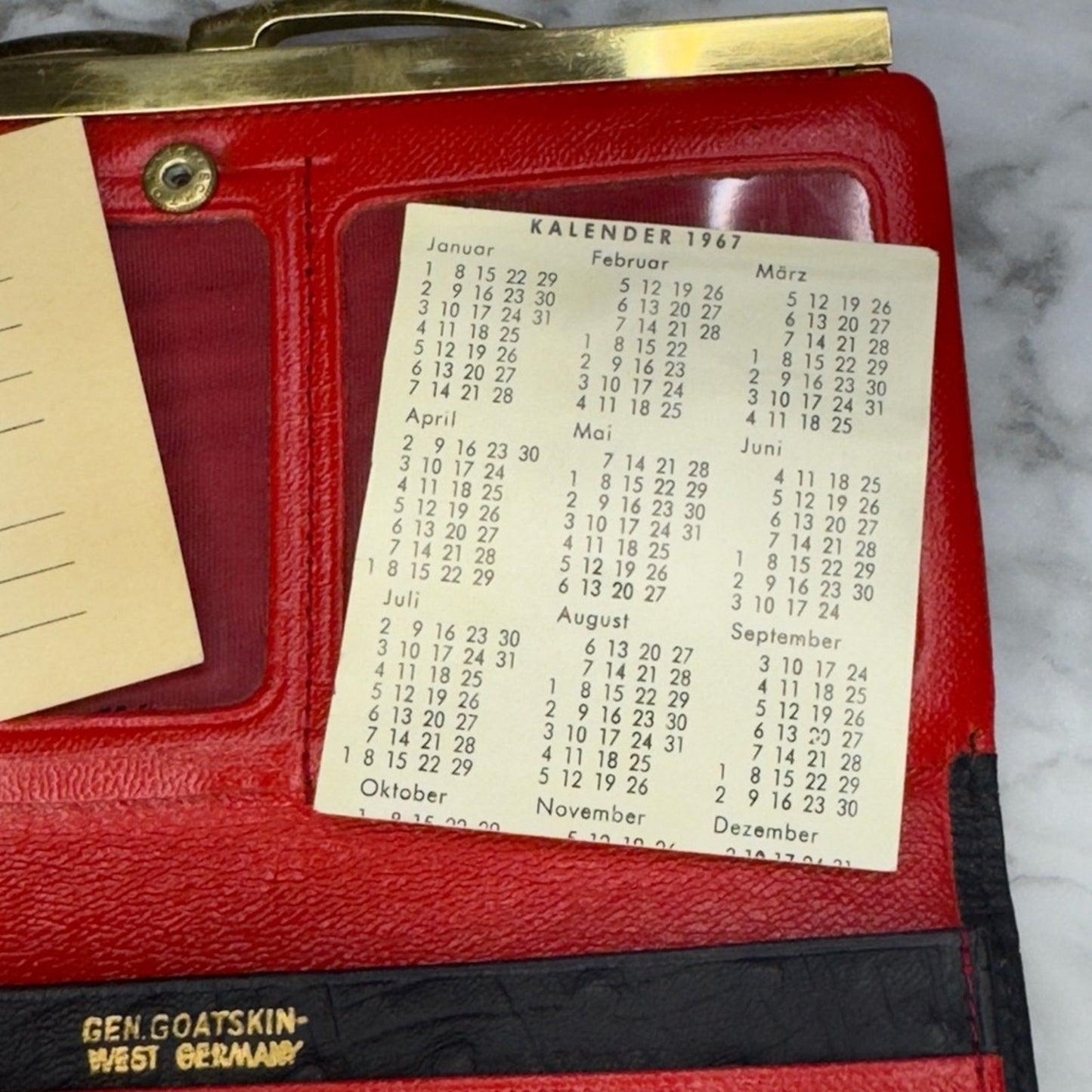 Vintage 1967 Rico Black Leather Clutch Wallet Original Brand Inserts Kiss Lock