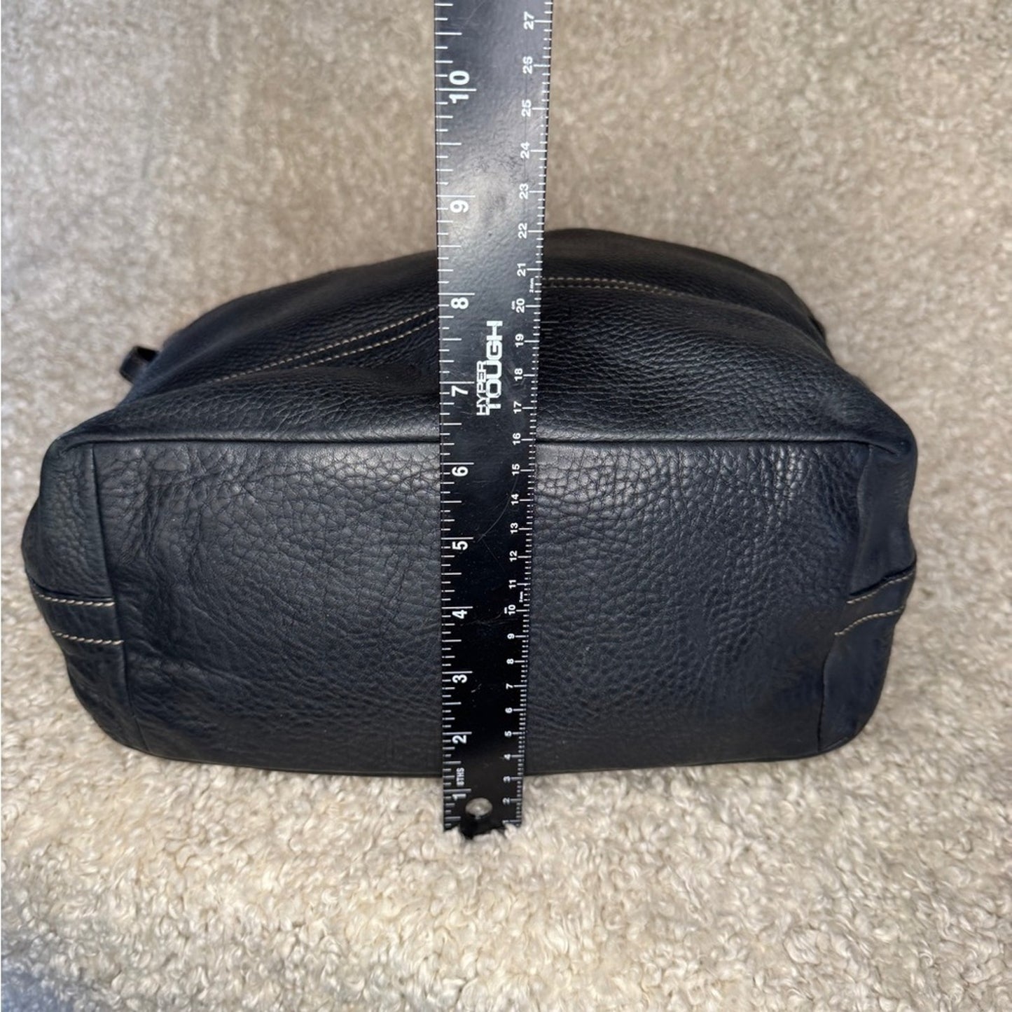 Coach 5715 Black Pebble Leather Slouchy Shoulder Bag Black Leather Shoulder Bag