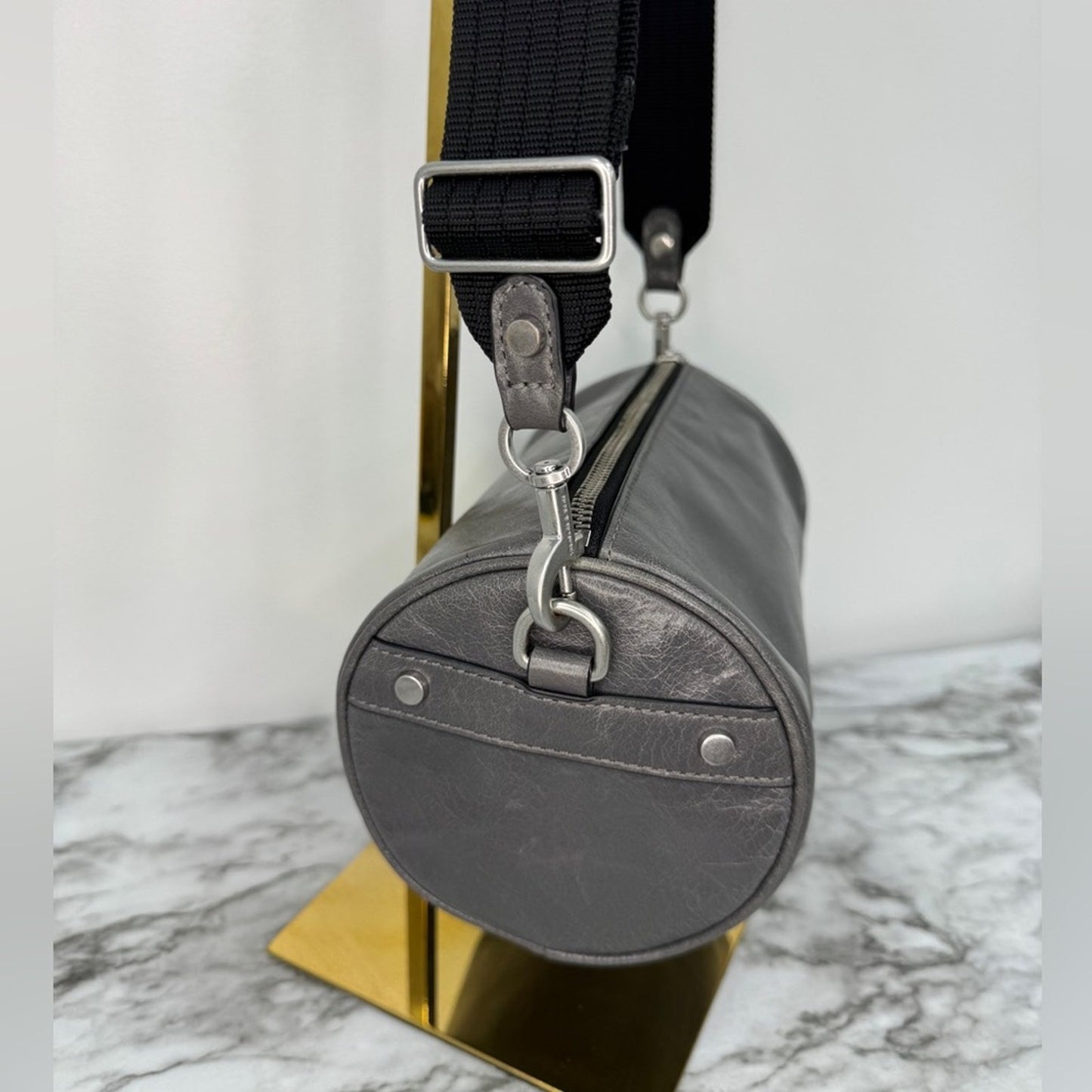 Treasure & Bond Gray Leather Barrel Cylinder Bag – Rare