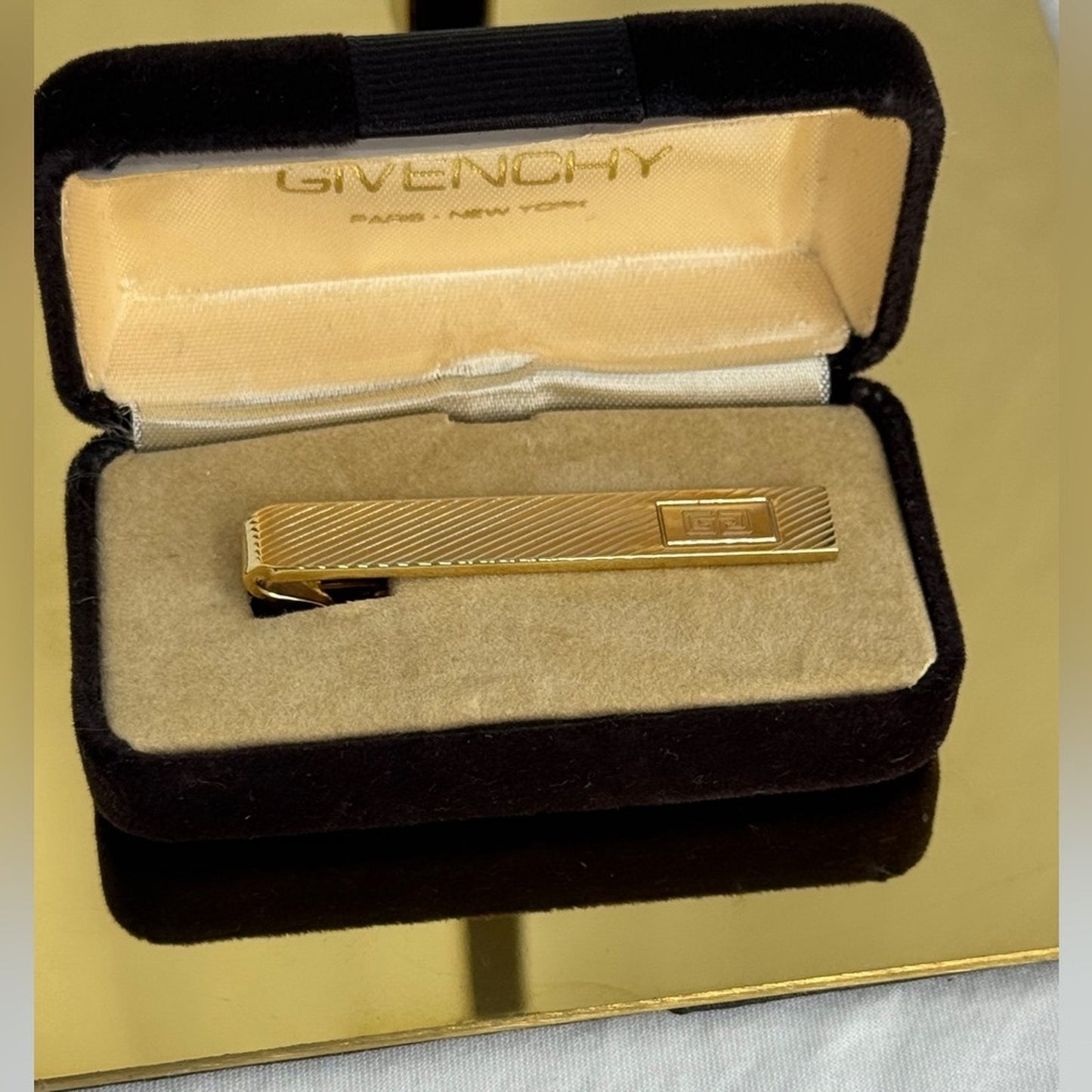 Givenchy Vintage Tie Clip with Original Velvet Box