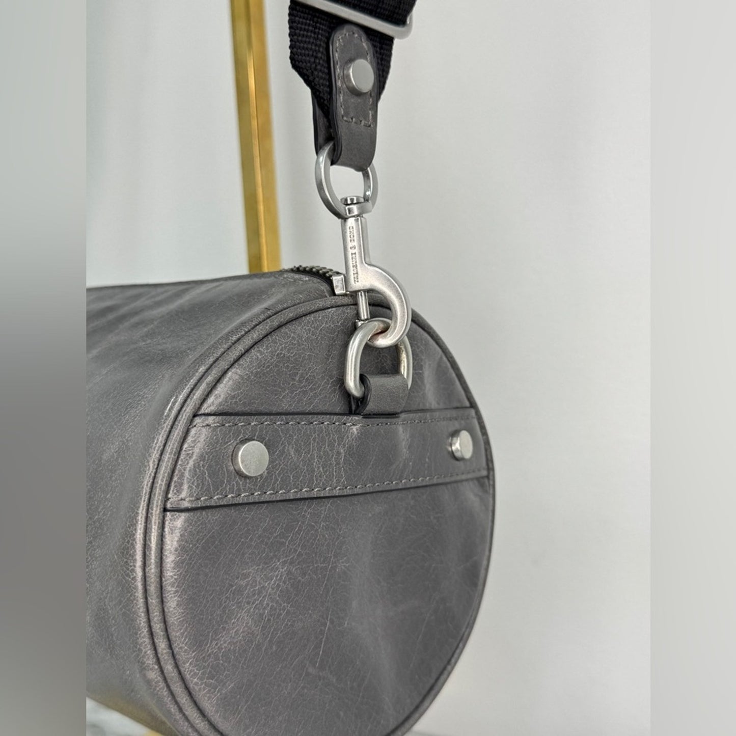 Treasure & Bond Gray Leather Barrel Cylinder Bag – Rare