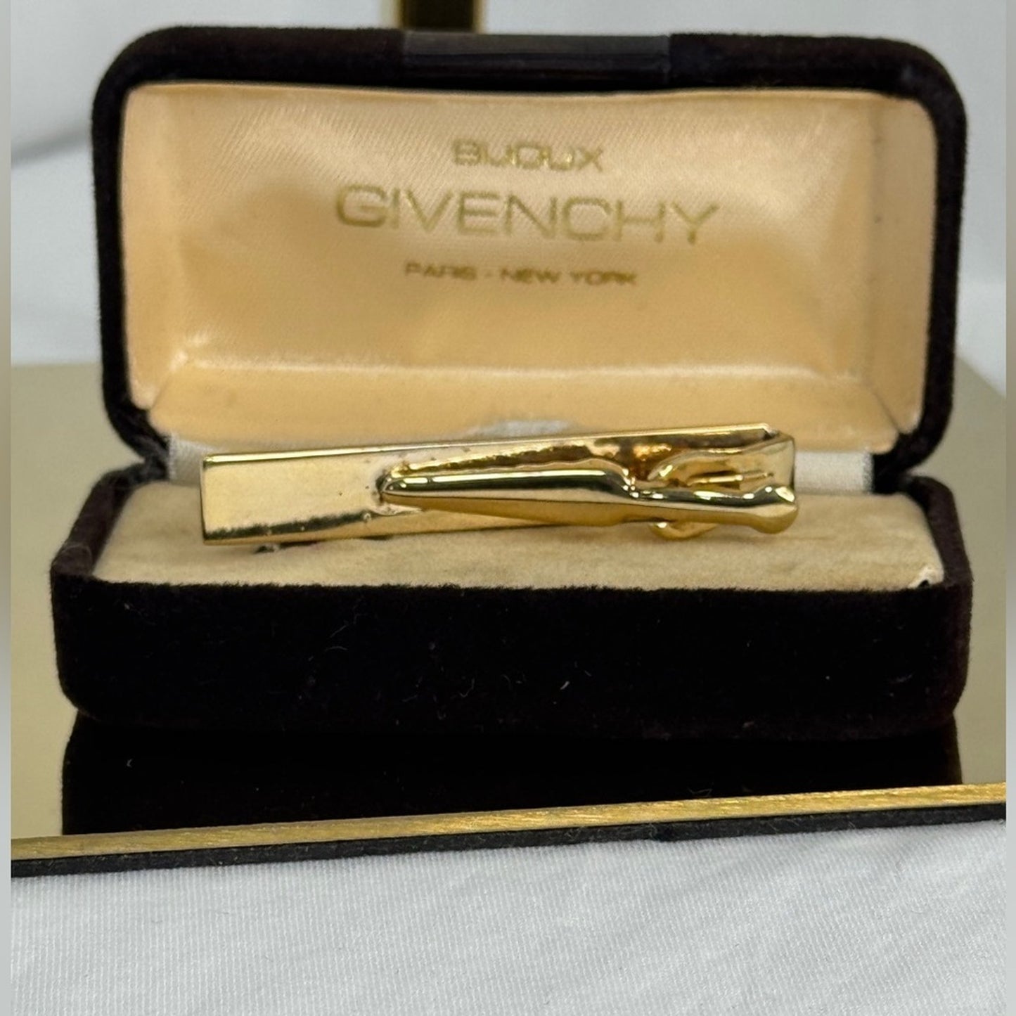 Givenchy Vintage Tie Clip with Original Velvet Box