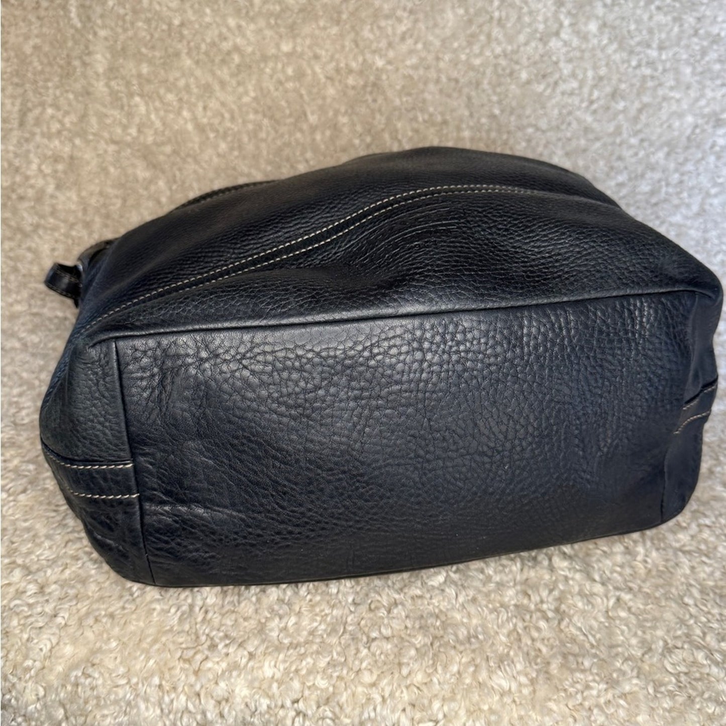 Coach 5715 Black Pebble Leather Slouchy Shoulder Bag Black Leather Shoulder Bag