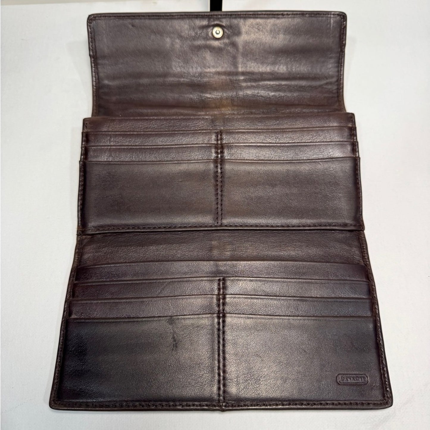 Coach SoHo Brown Burnished Leather Long Wallet