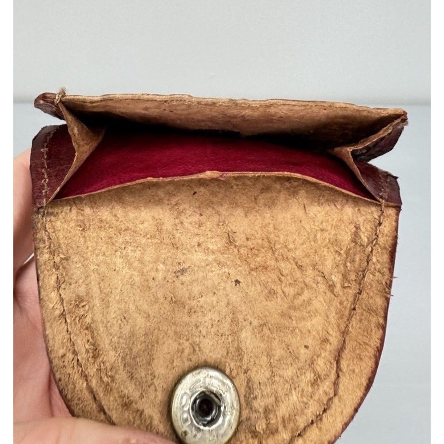 Vintage 3-Piece Leather Elephant Clutch Wallet Coin Hand Tooled India