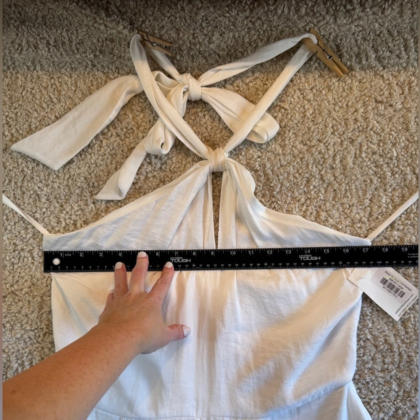White Knot Detail Halter Romper - Size Large - NWOT