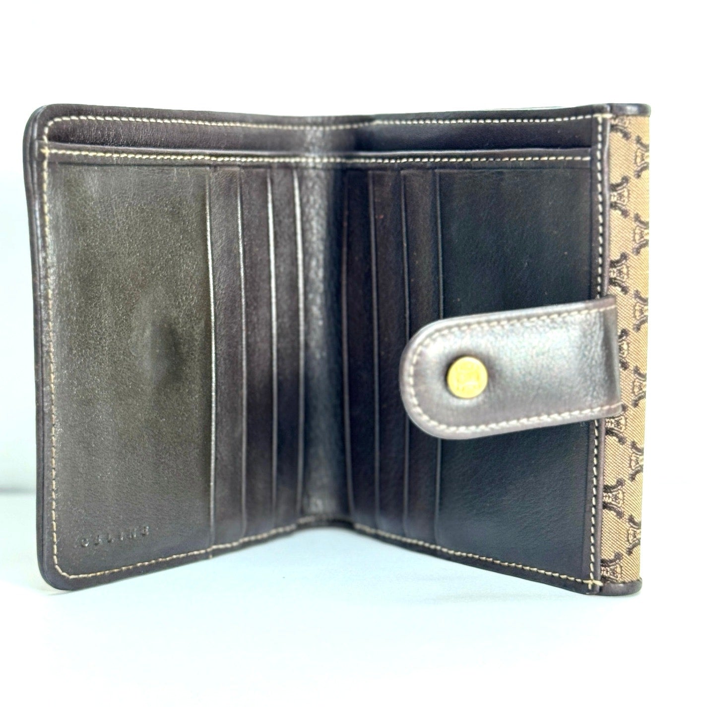 Celine Triomphe Canvas Macadam Compact Wallet
