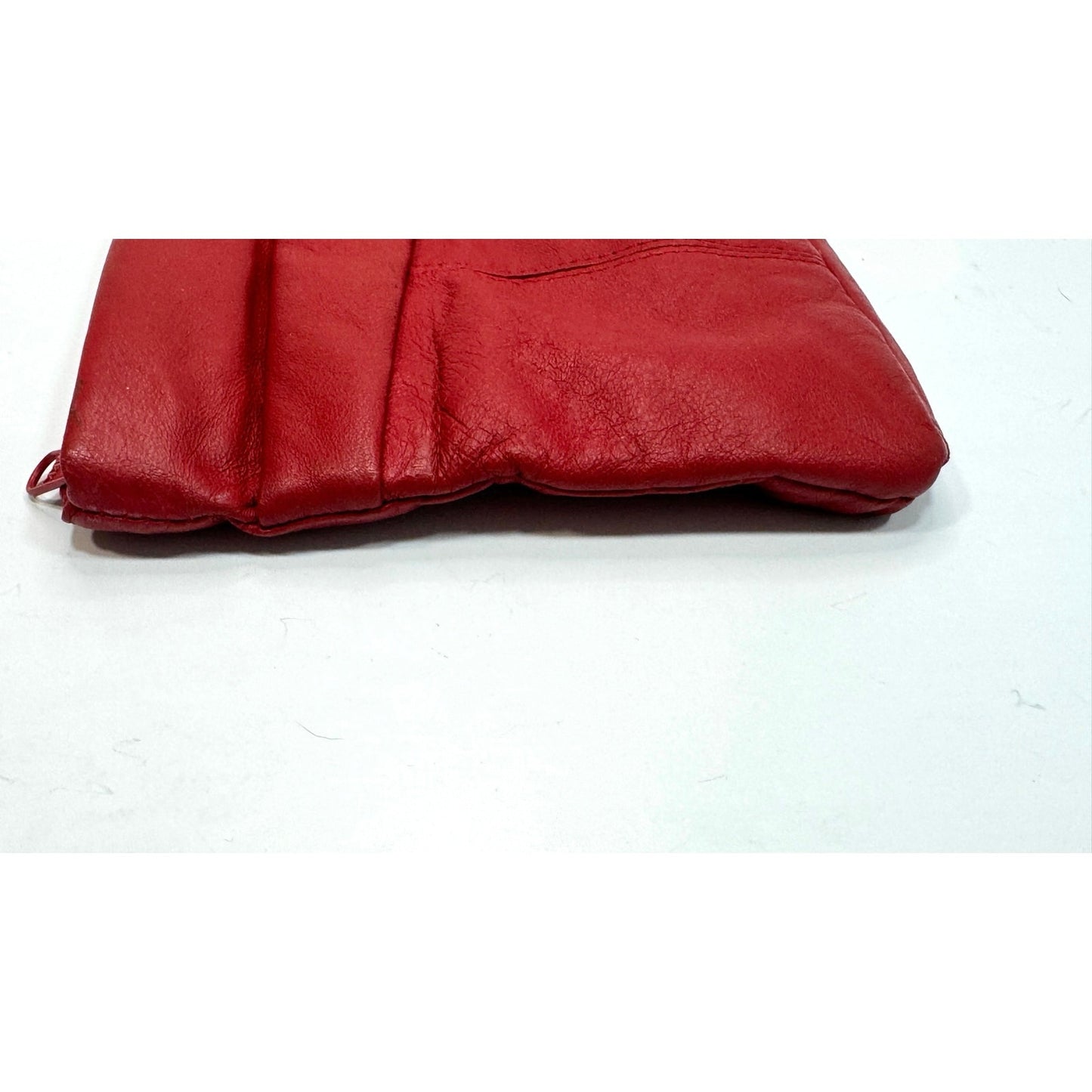 Vintage Red Clutch Purse Bag Zip Closure & Exterior Flap Pocket