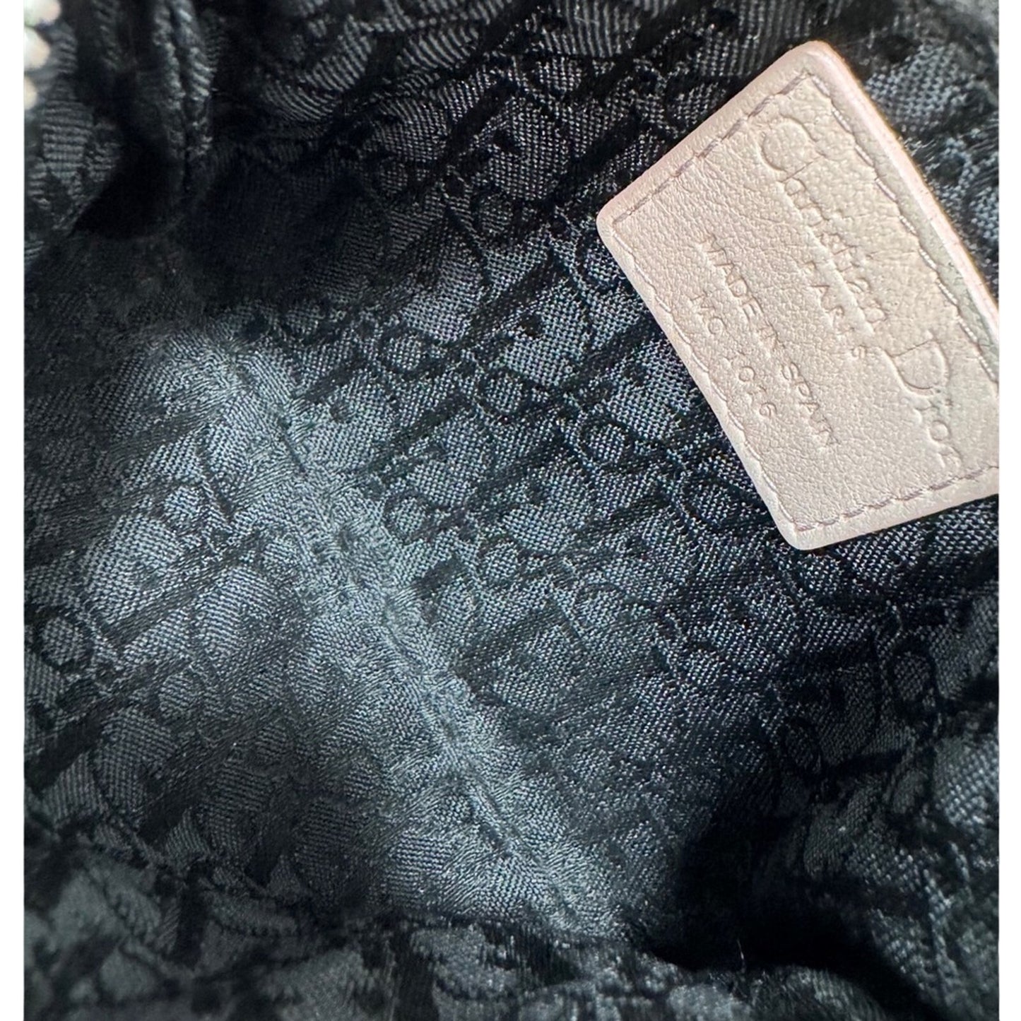 Christian Dior Black Lambskin Leather Zip Wallet Card Key Holder