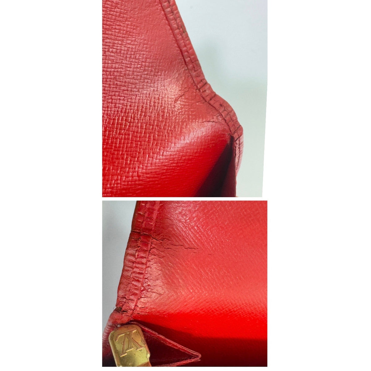 Louis Vuitton Red Epi Leather Sarah Long Continental Wallet with Chain
