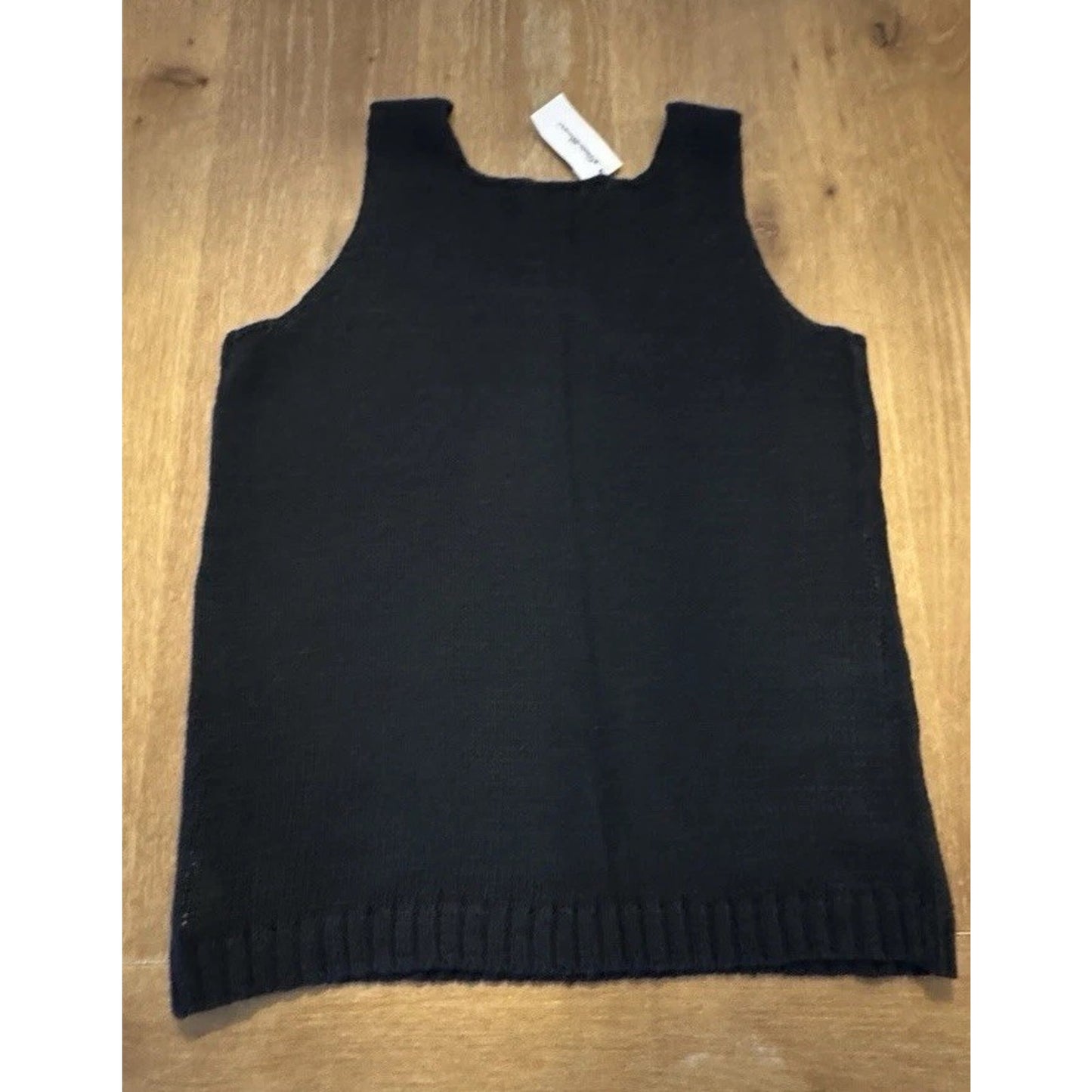 Vintage 90s Eddie Bauer Knit Tank Top Black M Hong Kong New with Tags