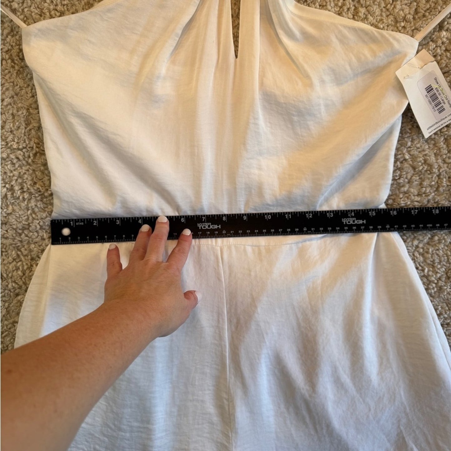 White Knot Detail Halter Romper - Size Large - NWOT