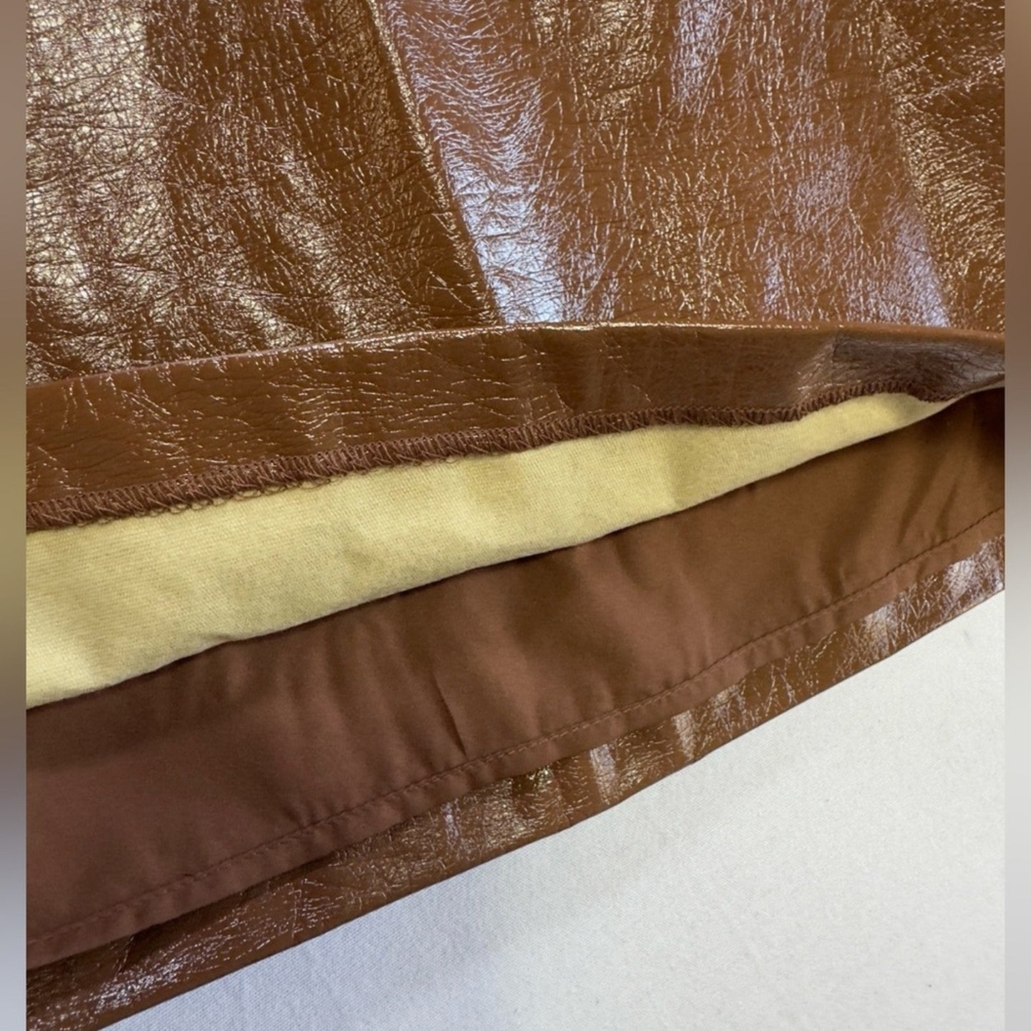 Francescas Miami faux leather Brown mini skirt CS NWT