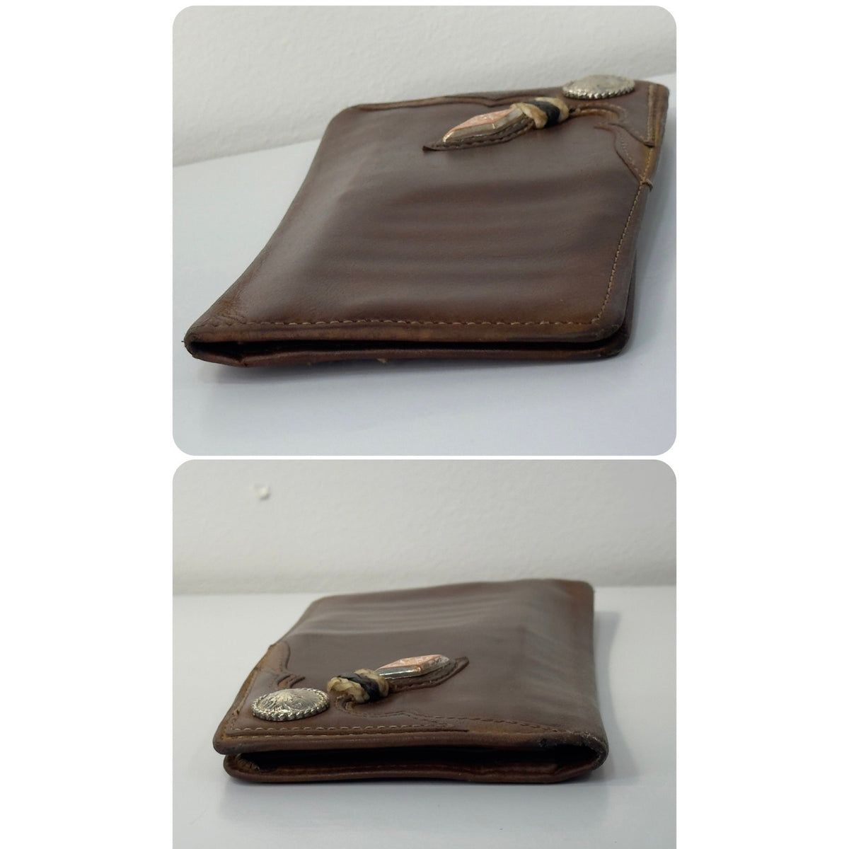 Silver Creek Classics Stockyards Rawhide Leather Checkbook Wallet