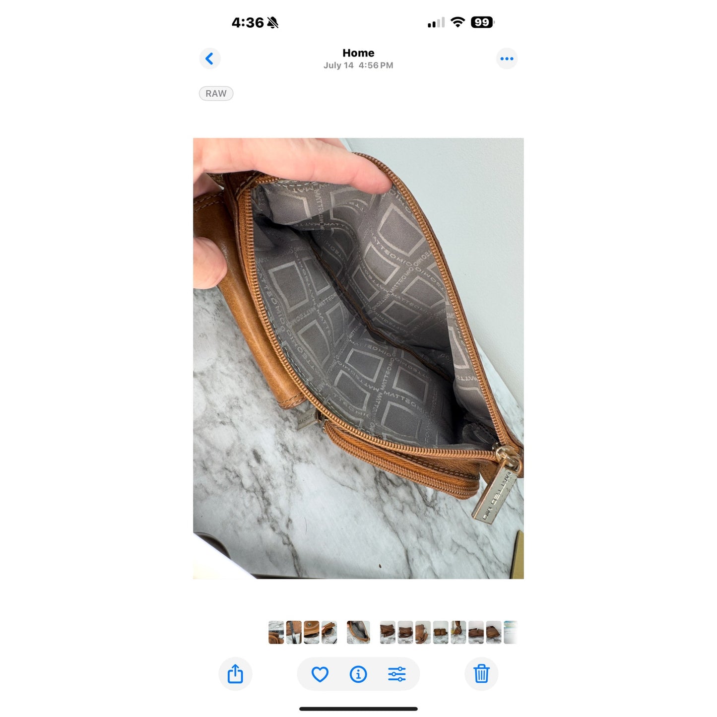 Matteo Mio Vintage Leather Crossbody Bag | Brown Distressed, Utility Pockets
