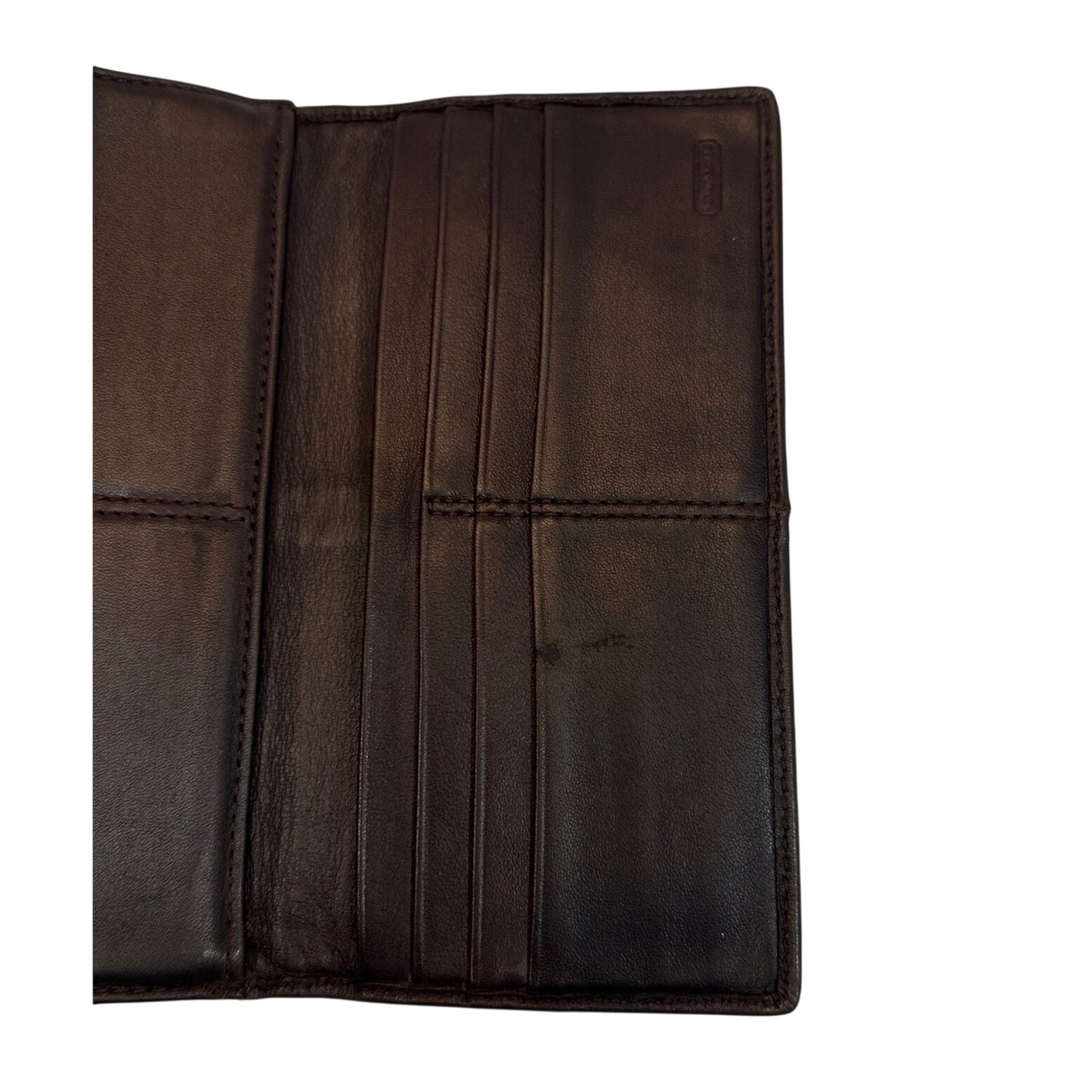 Coach SoHo Brown Burnished Leather Long Wallet